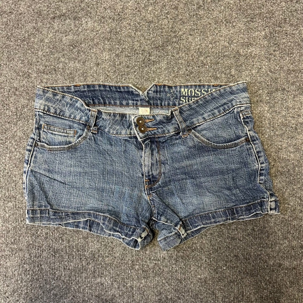 Mossimo Denim Shorts Womens Size 11 Blue Low Rise Cuffed Stretch Casual Jean